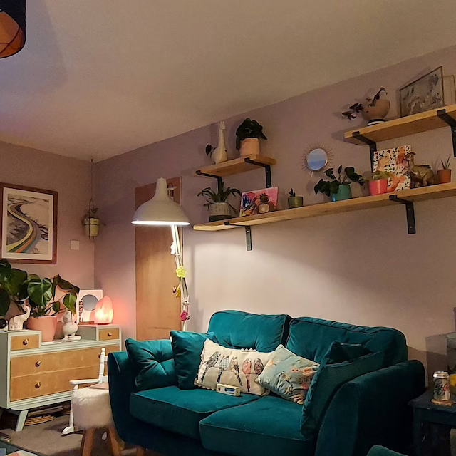 Rustic Shelf with Lipped Down Brackets, W22cm x D3.4cm