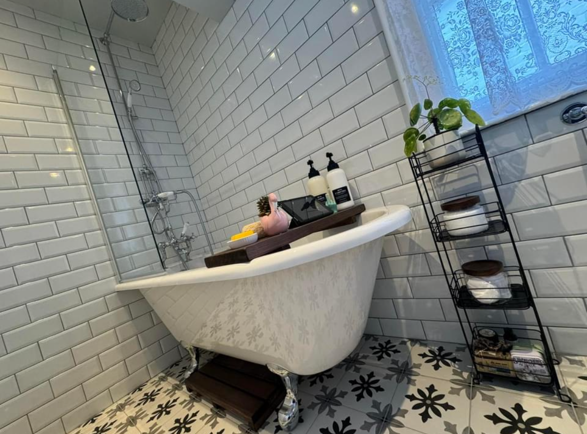 Rustic Wooden Bath Caddy / Tray with Stoppers