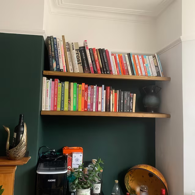 Rustic Deep Floating Shelf with Hidden Brackets, W30cm x D3.4cm