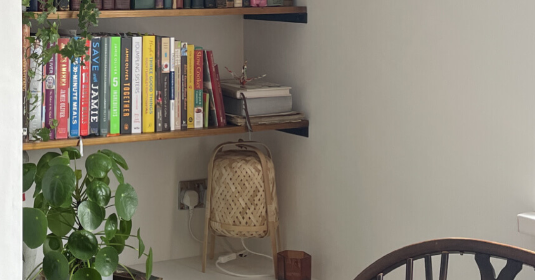 Rustic Deep Alcove Shelf with Angle Brackets, W30cm x D3.4cm