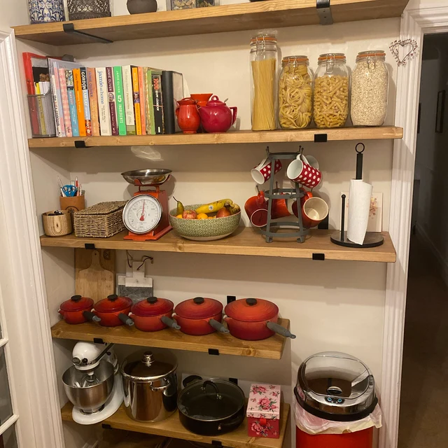 Rustic Deep Shelf with Lipped Up Brackets, W30cm x D3.4cm