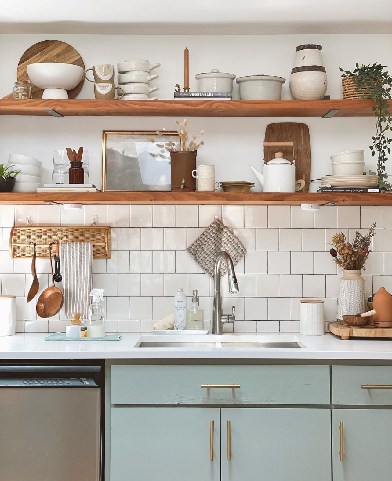 Rustic Deep Shelf with Flat Brackets, W30cm x D3.4cm
