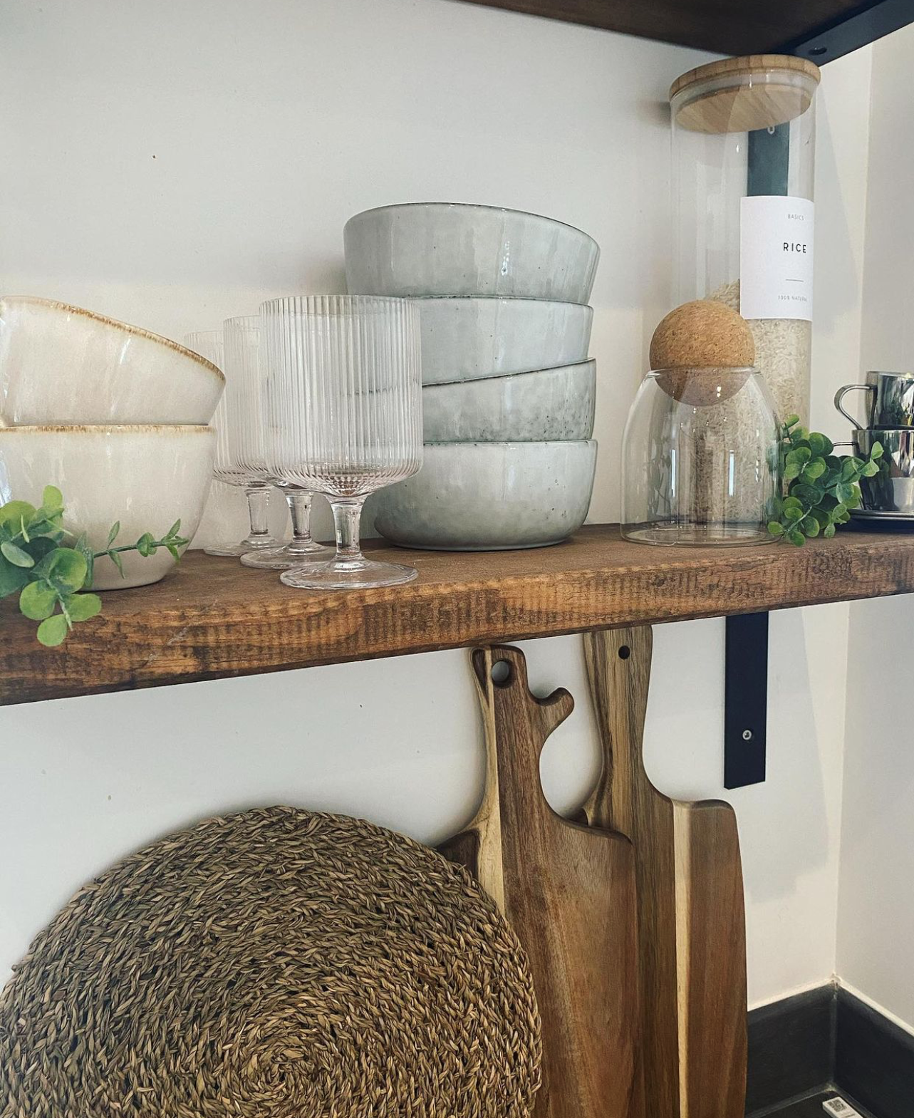 Rustic Deep Shelf with Lipped Down Brackets, W30cm x D3.4cm