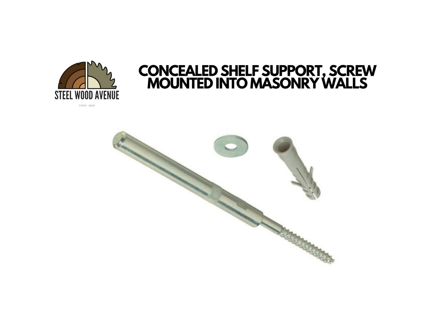 Concealed Shelf Support, Screw Mounted Into Masonry Walls
