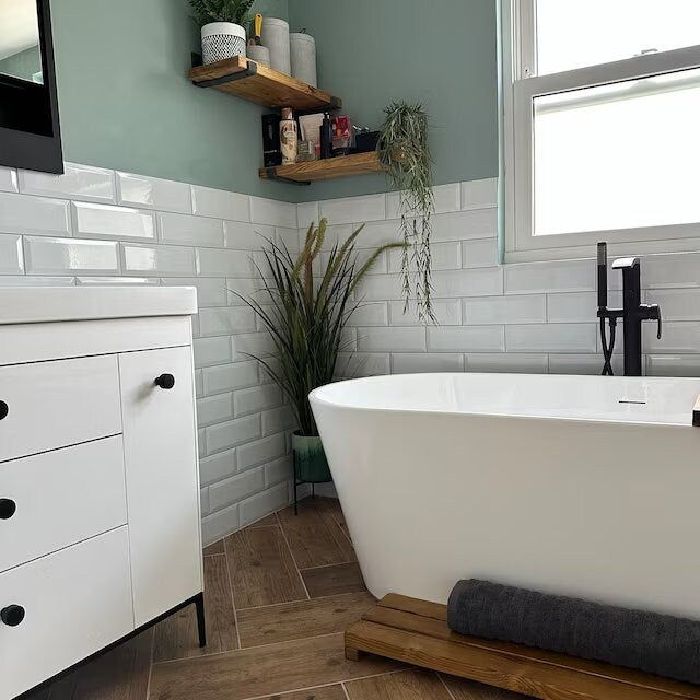 Rustic Wooden Bath Duck Board Mat
