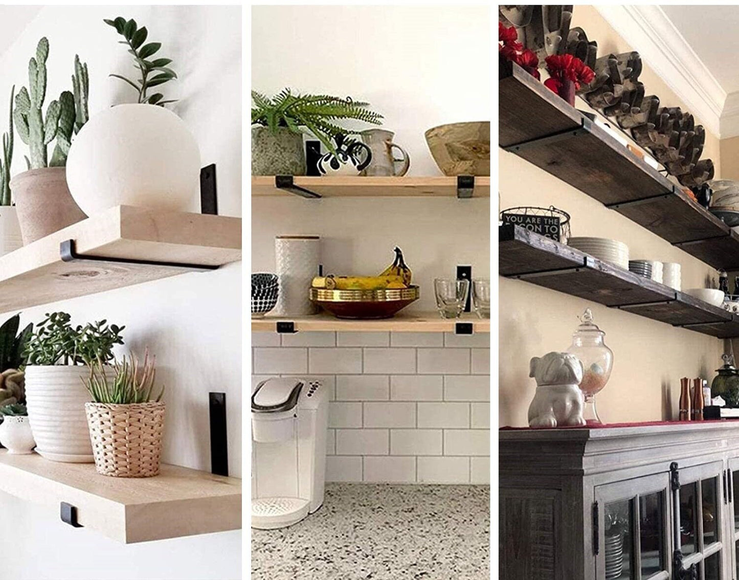 2x Industrial J Brackets for Shelves