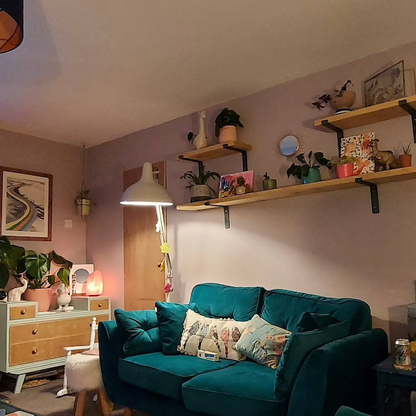 Rustic Deep Shelf with Lipped Down Brackets, W30cm x D3.4cm