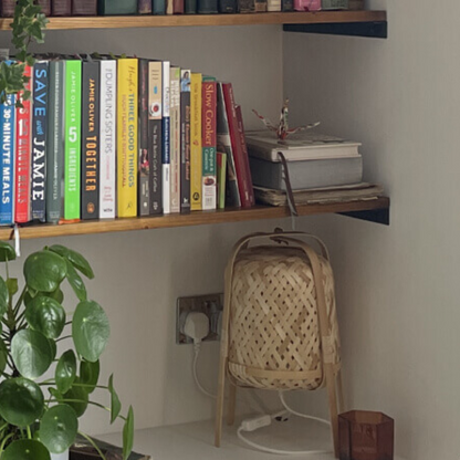 Rustic Deep Alcove Shelf with Angle Brackets, W30cm x D3.4cm