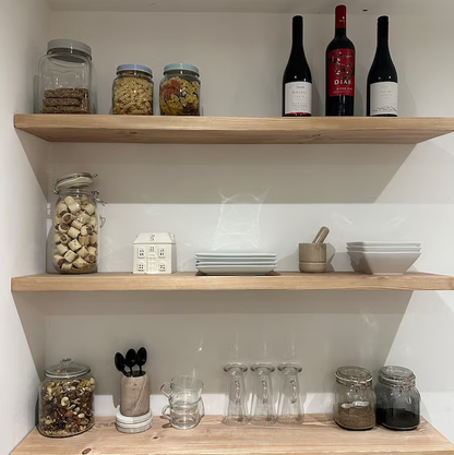 Rustic Extra Deep Floating Shelf with Hidden Brackets, W44cm x D3.4cm