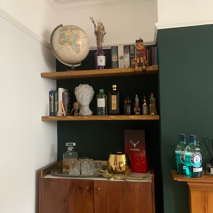 Rustic Extra Deep Floating Shelf with Hidden Brackets, W44cm x D3.4cm