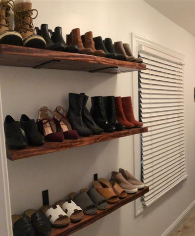 Rustic Shelf with Flat Brackets, W22cm x D3.4cm