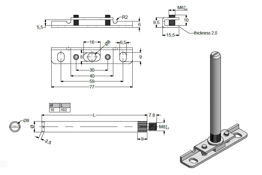 Set of Floating Shelf Brackets with Hollow Anchor Fixings
