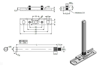 Set of Floating Shelf Brackets with Hollow Anchor Fixings