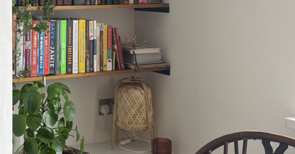Rustic Deep Alcove Shelf with Angle Brackets, W30cm x D3.4cm