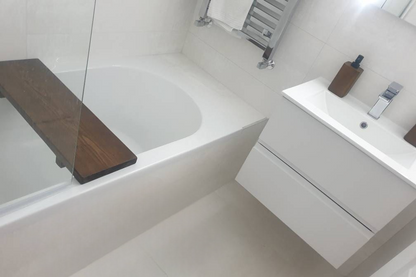 Rustic Wooden Bath Caddy / Tray with Stoppers