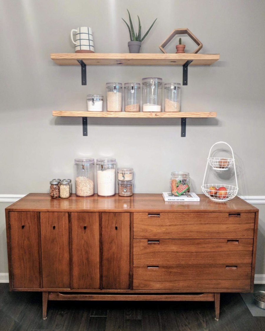 Rustic Extra Deep Shelf with Flat Brackets, W44cm x D3.4cm
