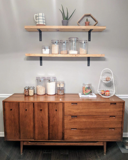 Rustic Extra Deep Shelf with Flat Brackets, W44cm x D3.4cm