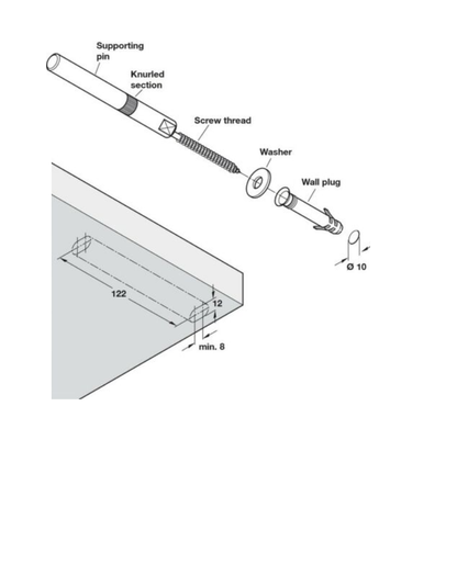 Rustic Extra Deep Floating Shelf with Hidden Brackets, W44cm x D3.4cm