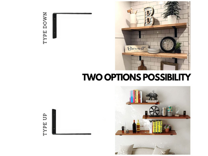 2x Industrial L Brackets for Shelves