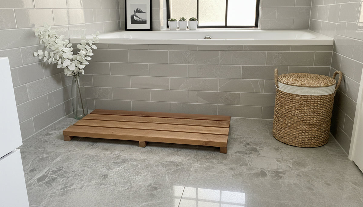 Rustic Wooden Bath Duckboard Mat