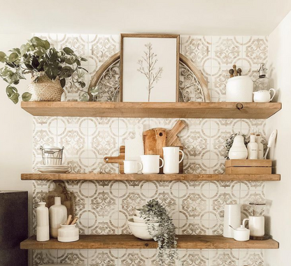 Rustic Extra Deep Floating Shelf with Hidden Brackets, W44cm x D3.4cm