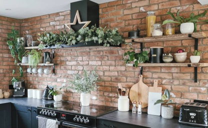 Rustic Shelf with Lipped Down Brackets, W22cm x D3.4cm