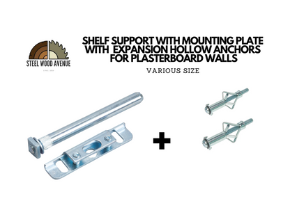 Set of Floating Shelf Brackets with Hollow Anchor Fixings