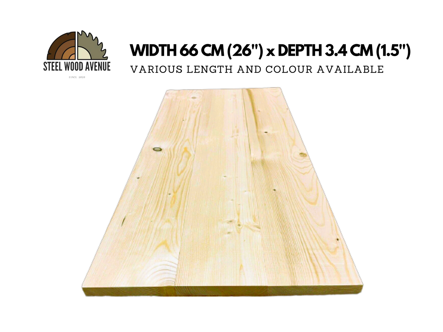 Rustic Thick Dinning Table / Desk / Breakfast Bar Top - 66cm x 3.4cm