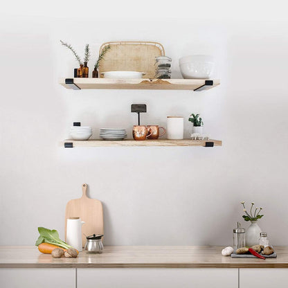 Rustic Deep Shelf with Lipped Up Brackets, W30cm x D3.4cm