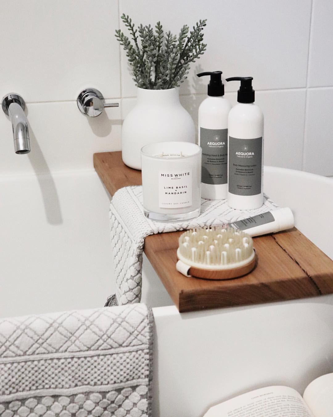 Rustic Wooden Bath Caddy / Tray with Stoppers