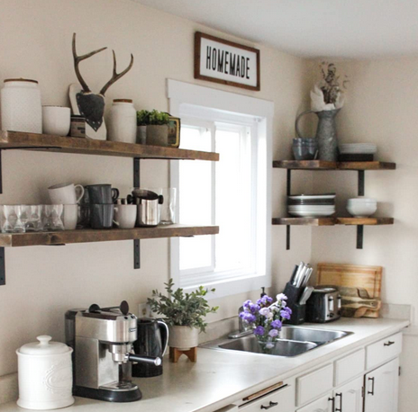 Rustic Extra Deep Shelf with Flat Brackets, W44cm x D3.4cm