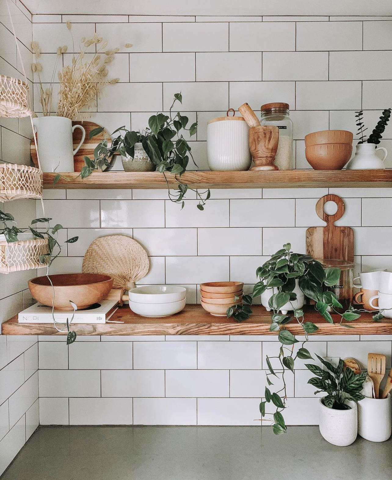 Rustic Floating Shelf with Hidden Brackets, W22cm x D3.4cm