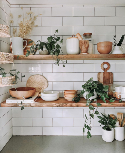 Rustic Floating Shelf with Hidden Brackets, W22cm x D3.4cm