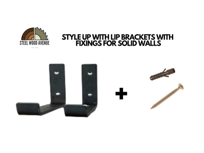Rustic Shelf with Lipped Up Brackets, W22cm x D3.4cm