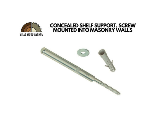 Concealed Shelf Support, Screw Mounted Into Masonry Walls