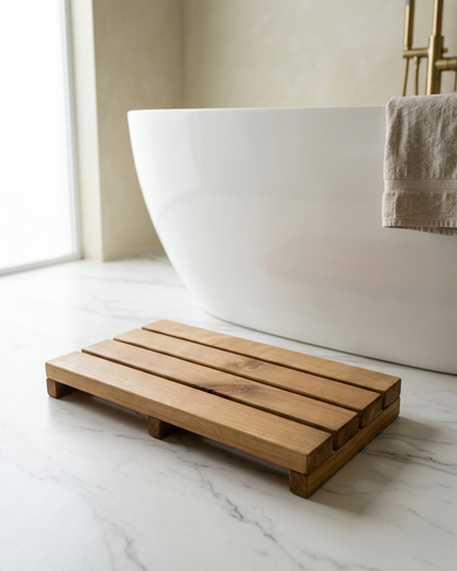 Rustic Wooden Bath Duckboard Mat